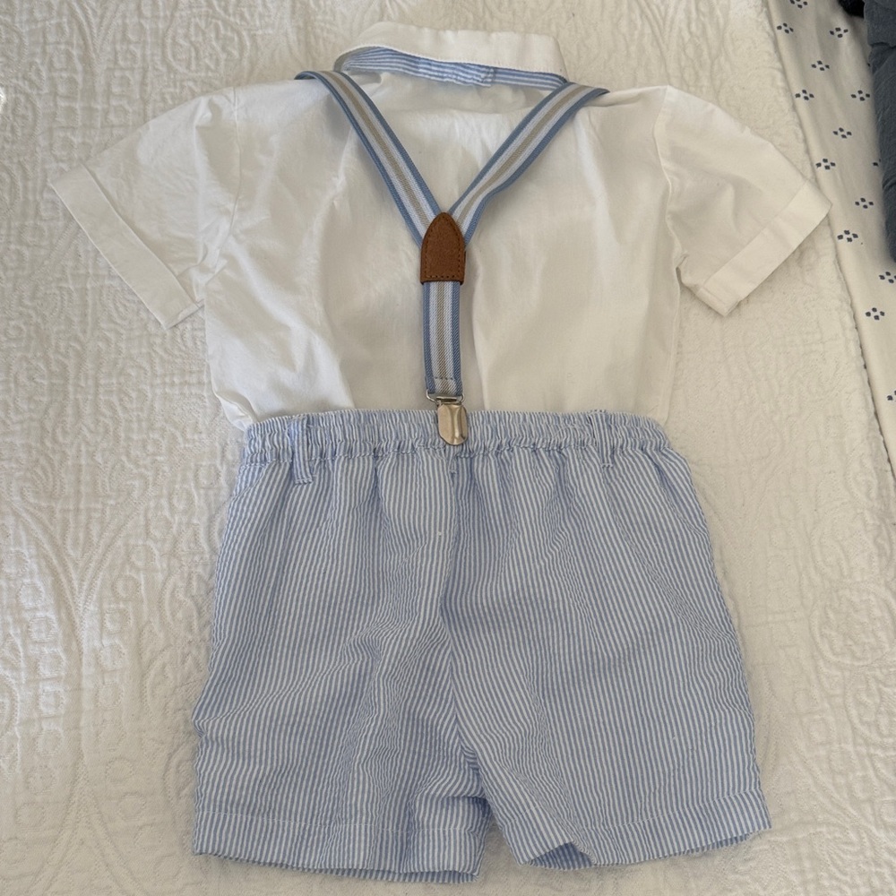 Edgehill 24M Blue and White Striped Suspender Set - Picture 3 of 3